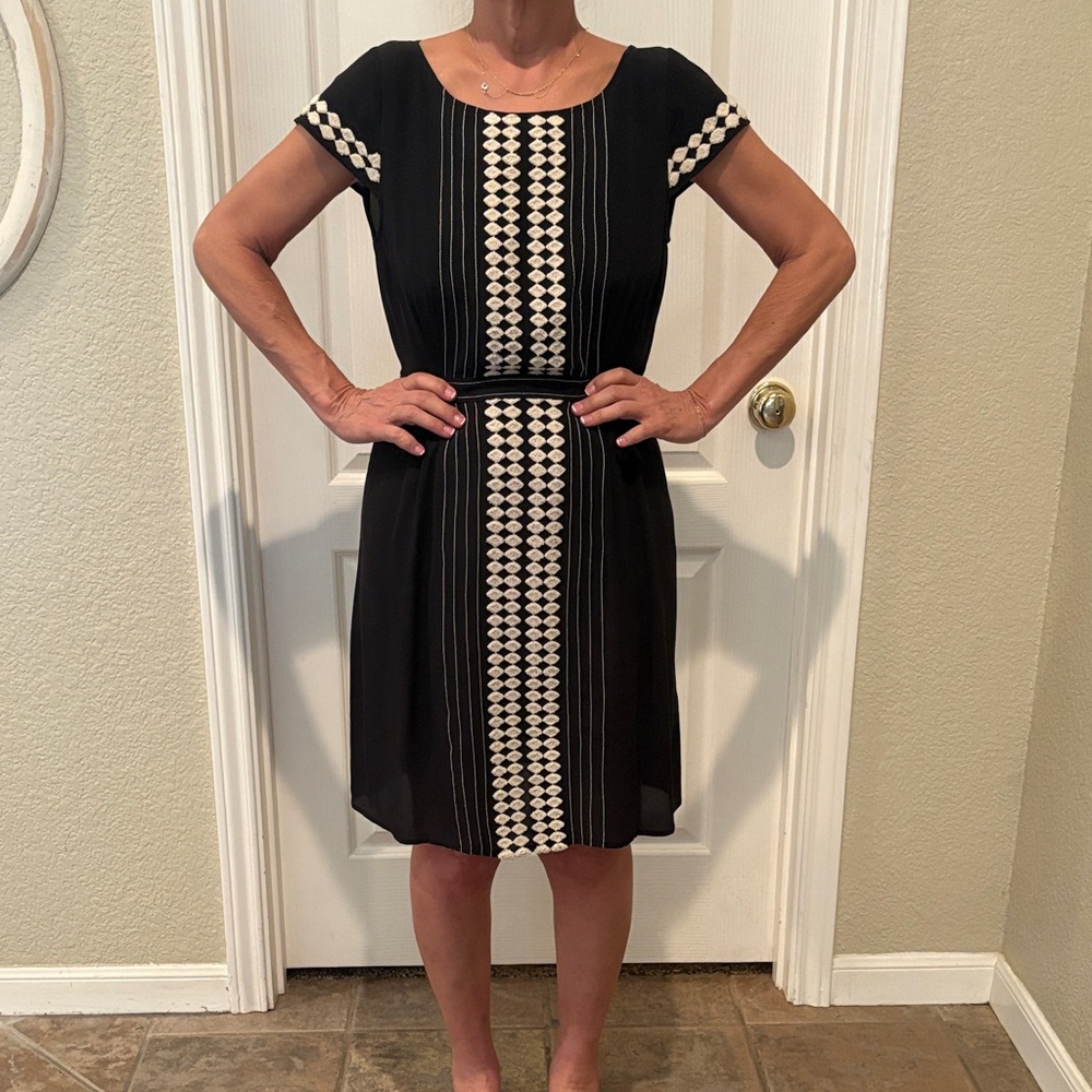 Plenty by Tracy Reese Black and Cream Midi Dress